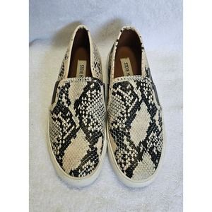 Steve Madden Women's Size 6 M Emlen Leather Snake Print Slip On Shoes Sneakers